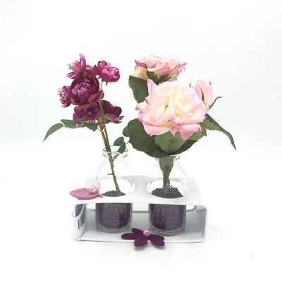 Decorative flower arrangement 'Mignonne' - 20 cm