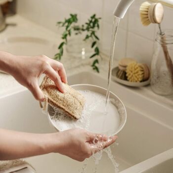 Ensemble de brosses à vaisselle en bambou | Brosses de nettoyage pour la vaisselle 4pcs 5