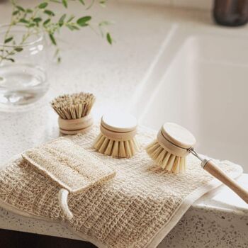 Ensemble de brosses à vaisselle en bambou | Brosses de nettoyage pour la vaisselle 4pcs 7