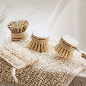 Ensemble de brosses à vaisselle en bambou | Brosses de nettoyage pour la vaisselle 4pcs 9