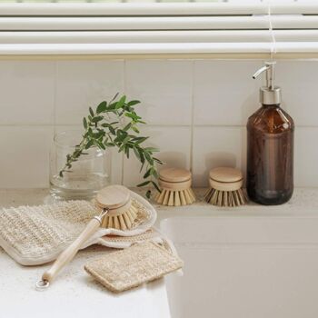 Ensemble de brosses à vaisselle en bambou | Brosses de nettoyage pour la vaisselle 4pcs 11