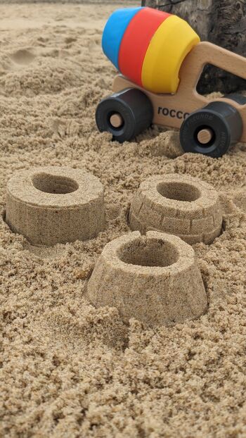 Rocco - Bétonnière avec moules à sable Bac à sable Camion Ciment Bois Camion Jouet Jouet en bois Enfants Nouveaux amis 7