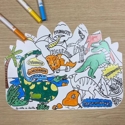 Dino colorable placemat