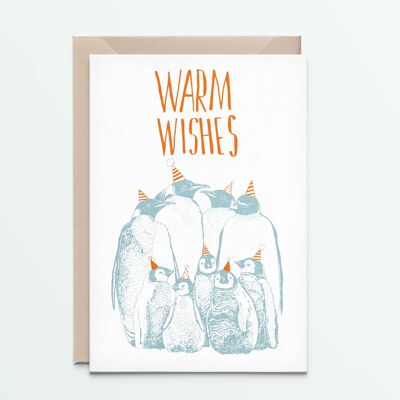 penguin family warm wishes