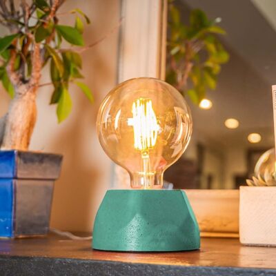 Lampe hexagone turquoise