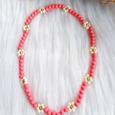 Daisy children's necklace Coral