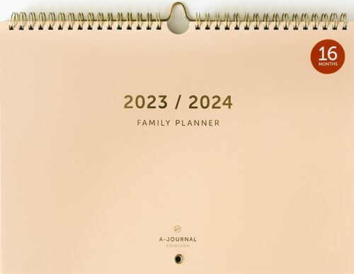 A-Journal 16 Maanden Family Planner 2023 / 2024 - Beige