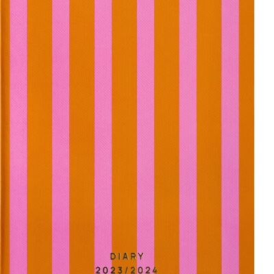 Fabrique School Diary 2023-2024 Striped Orange Pink