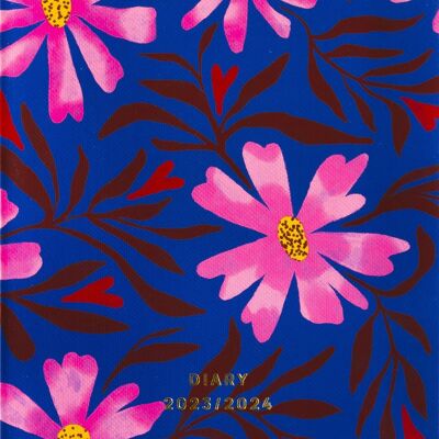Fabrique Schulkalender 2023–2024, blaue Blumen