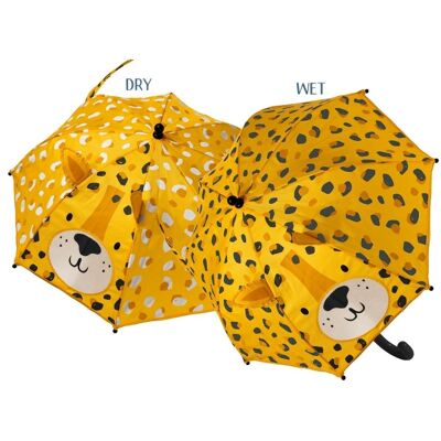 45P6502 – Farbwechselnder Regenschirm 3D Leopard