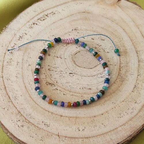 bracelet pierres naturelles agate multicolore