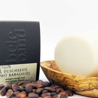 Shower soap with babassu oil