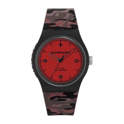 SYG296BR - Superdry unisex analog watch - Silicone strap - Urban fluro camo