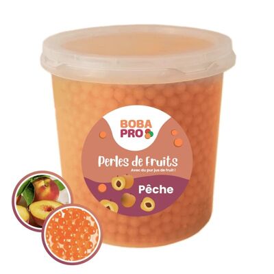 PEACH pearls for BUBBLE TEA - 4 buckets of 3.2kg - Popping Boba - Fruit pearls ready to be served