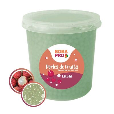 LITCHI Pearls for BUBBLE TEA - 4 buckets of 3.2kg - Popping Boba - Fruit pearls ready to be served