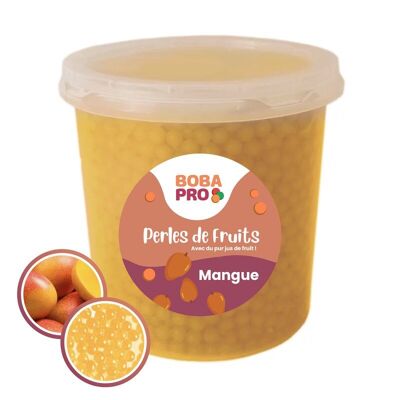 MANGO-Perlen für BUBBLE TEA – 4 Eimer à 3,2 kg – Popping Boba – Fruchtperlen servierfertig