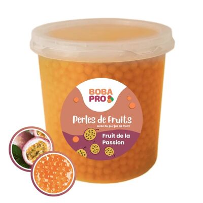Perles FRUIT DE LA PASSION pour BUBBLE TEA - 4 seaux de 3,2kg - Popping Boba - Perles de fruits prêtes à être servies