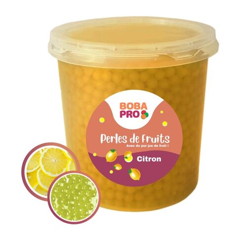 Perles CITRON pour BUBBLE TEA - 4 seaux de 3,2kg - Popping Boba - Perles de fruits prêtes à être servies