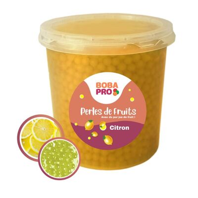LEMON Pearls for BUBBLE TEA - 4 buckets of 3.2kg - Popping Boba - Fruit pearls ready to be served