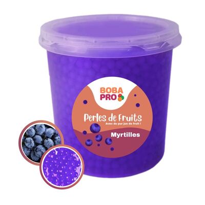 BLAUBEER-Perlen für BUBBLE TEA – 4 Eimer à 3,2 kg – Popping Boba – servierfertige Fruchtperlen