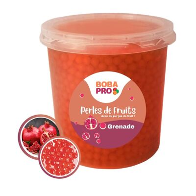 GRANATAPFEL-Perlen für BUBBLE TEA – 4 Eimer à 3,2 kg – Popping Boba – servierfertige Fruchtperlen