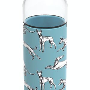 FLACON EN VERRE QUOKKA RONDE AVEC MANCHON EN SILICONE FLOW GREYHOUNDS 660 ML