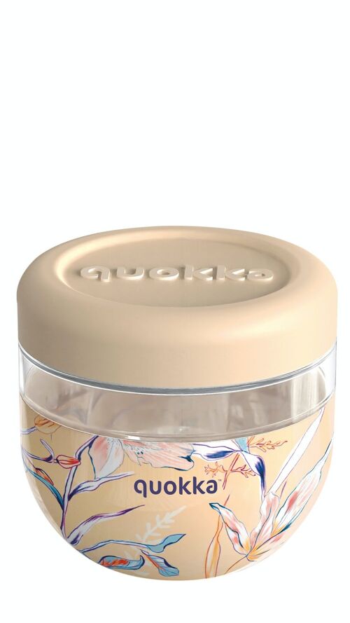 QUOKKA RECIPIENTE COMIDA MS CON FUNDA DE SILICONA VINTAGE FLORAL 770 ML