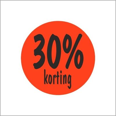 étiquettes de pourcentage de remise | -30% | rouleau de 500 pièces