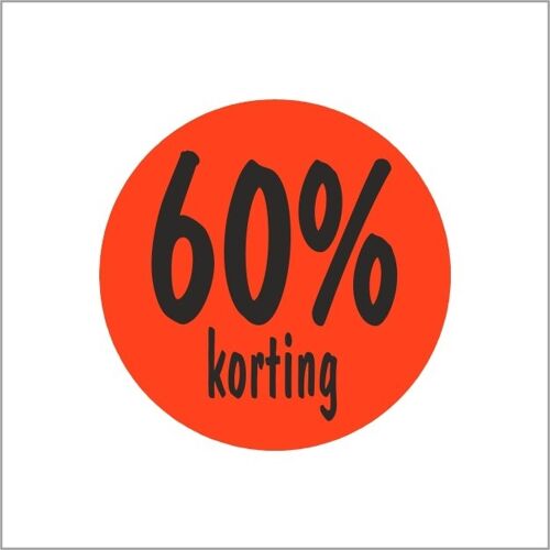 discount percentage labels | -60% | roll of 500 pieces
