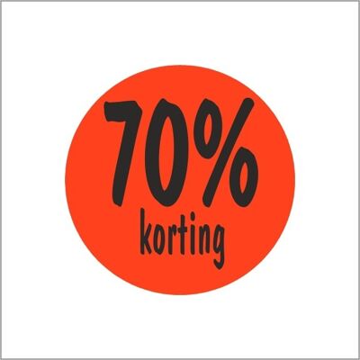 Rabattprozentsatzetiketten | -70% | Rolle mit 500 Stück