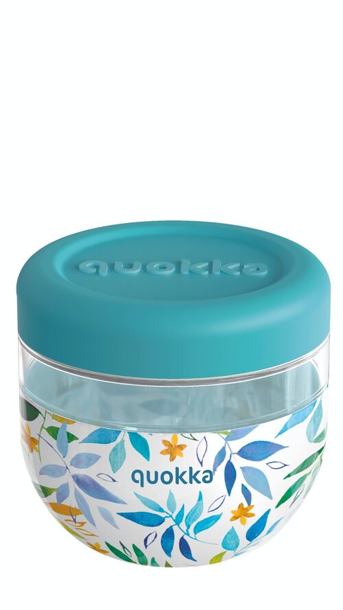 QUOKKA RECIPIENTE COMIDA MS CON FUNDA DE SILICONA WATERCOLOR LEAVES 770 ML