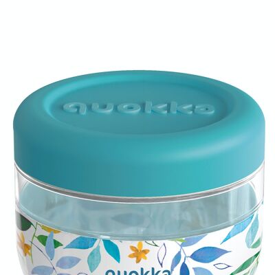 QUOKKA RECIPIENTE COMIDA MS CON FUNDA DE SILICONA WATERCOLOR LEAVES 770 ML