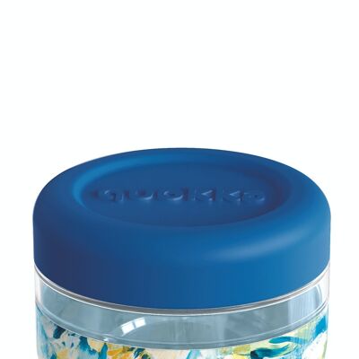 QUOKKA FOOD CONTAINER MS WITH SILICONE COVER BLUE PEONIES 500 ML