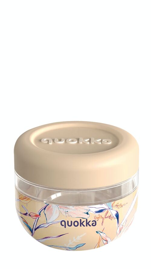 QUOKKA RECIPIENTE COMIDA MS CON FUNDA DE SILICONA VINTAGE FLORAL 500 ML