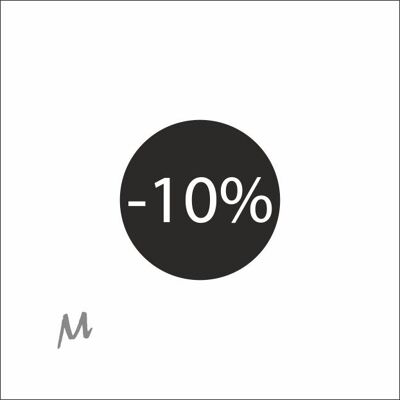 discount percentage labels | -10% | roll of 500 pieces