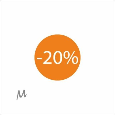 discount percentage labels | -20% | roll of 500 pieces