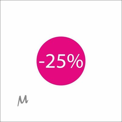 discount percentage labels | -25% | roll of 500 pieces