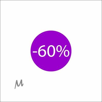etiquetas de porcentaje de descuento | -60% | rollo de 500 piezas