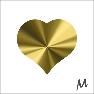 etichette a cuore - oro | rotolo da 500 pezzi