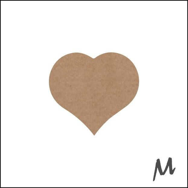 etichette a cuore - kraft | rotolo da 500 pezzi