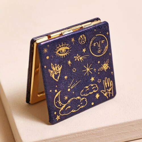 Blue Starry Night Compact Mirror