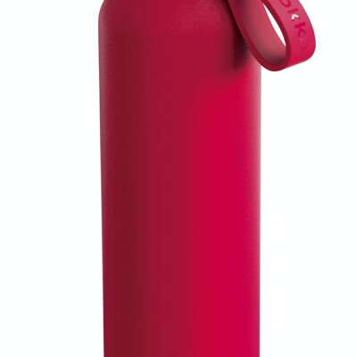 QUOKKA SOLID STAINLESS STEEL THERMOS BOTTLE WITH HANGER CHERRY RED 630 ML