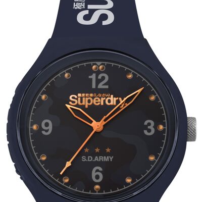 Superdry Reloj Analógico para Hombre SYG254U - Correa de Silicona - Urban Camo Flash