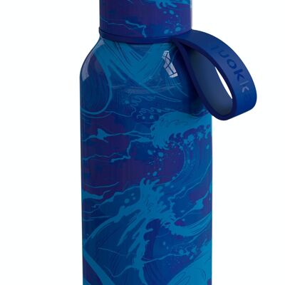 QUOKKA SOLID STAINLESS STEEL THERMOS BOTTLE WITH HANGER WAVES 510 ML