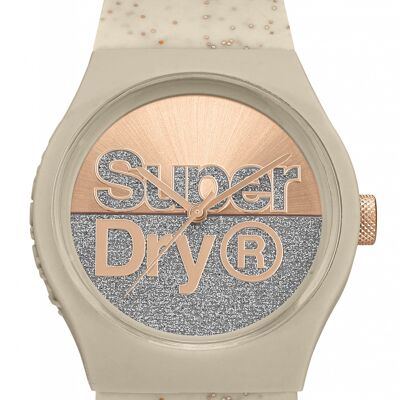 SYL006C - Reloj analógico Superdry para mujer - Correa de silicona - Brillo urbano