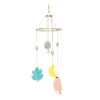 Mobile déco pour enfant - Oiseau Lune