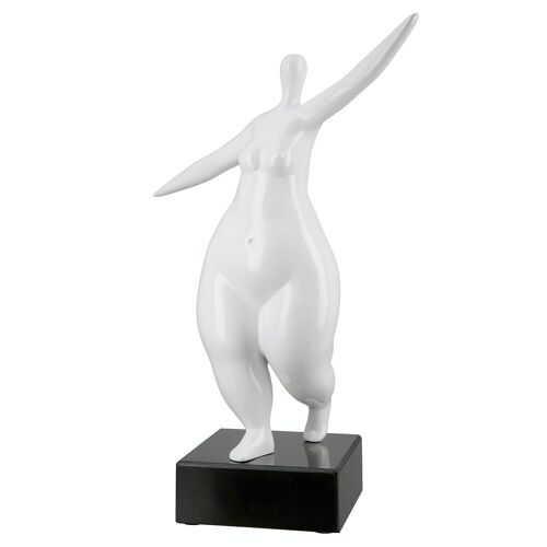 Poly Skulptur "Lady" weiß glänzend