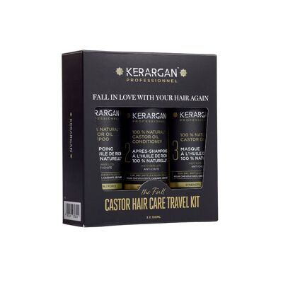 Kerargan - Kit de Voyage Anti-Chute à Huile de Ricin - 3x100ml