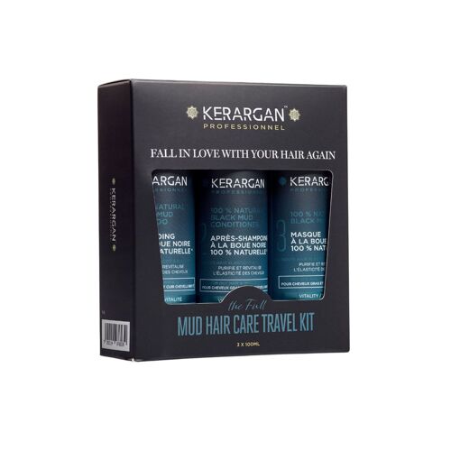 Kerargan - Kit Voyage Revitalisant à la Boue Noire - 3x100ml