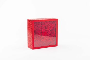 Coffret de fleurs préservées - Objet de décoration florale - Boite Rouge Taille L 4